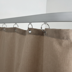 Badeforh�ng taupe h�rlook, 200x220 cm, ekstra l�ngde - VaskBAR