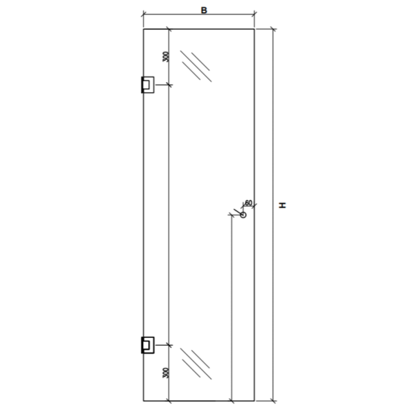 Brusedr m. chrom hngsler &amp; greb, 8 mm klart glas - Aquatrend