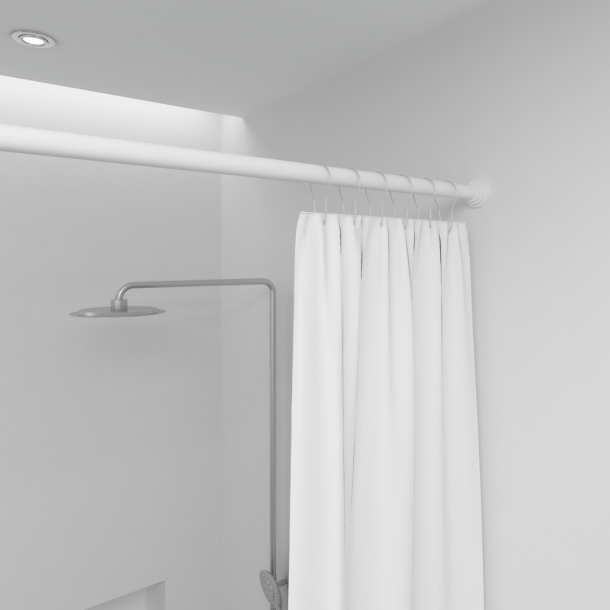 Badeforhngsstang teleskop 80 - 120 cm, hvid