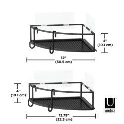 Umbra Cubiko shampoohylder til hjrne 2 stk. selvklbende, - sort