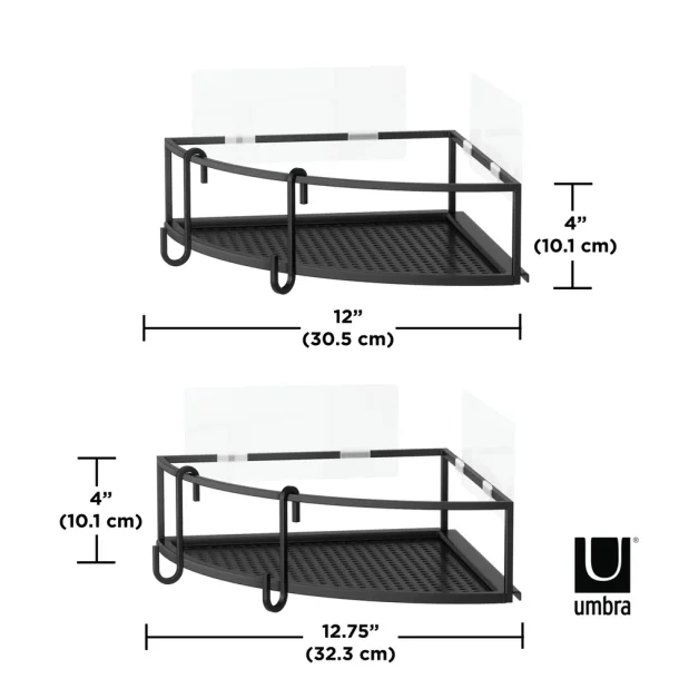 Umbra Cubiko shampoohylder til hjrne 2 stk. selvklbende, - sort