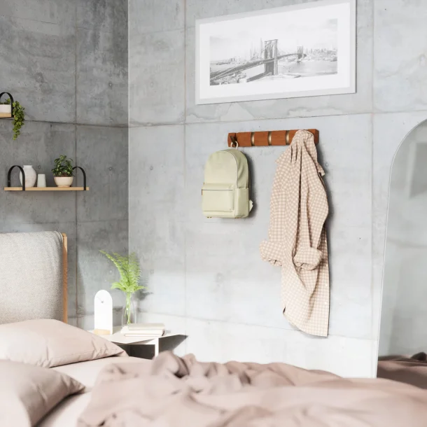 Umbra Flip 5  knagerkke - Valnd/guld