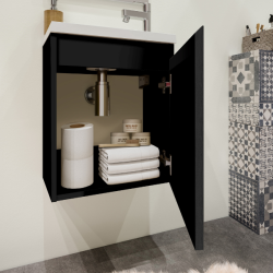Badmbelst 40 cm, sort hjglans - ALLIBERT
