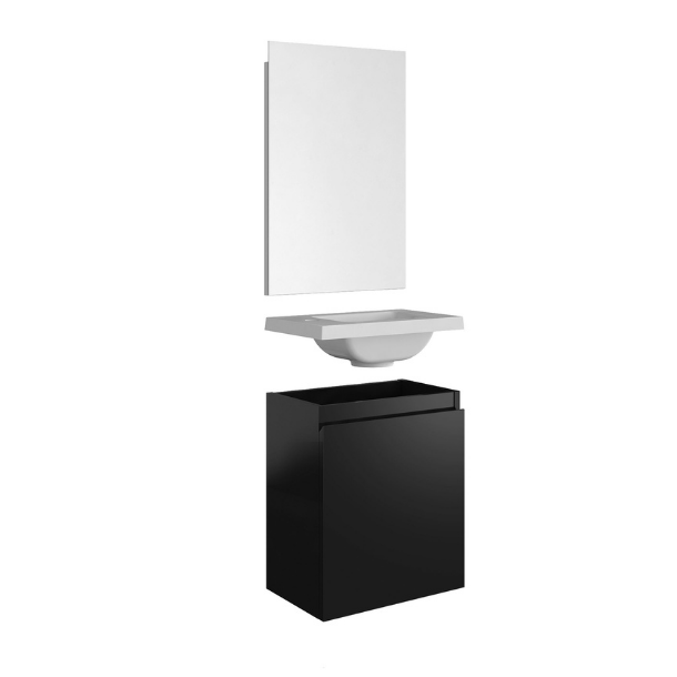 Badmbelst 40 cm, sort hjglans - ALLIBERT