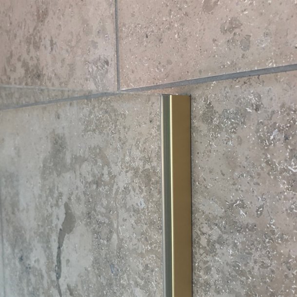 Brusevg med messing, 8 mm klart glas