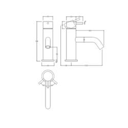 FLOW hndvaskarmatur sort m. bundventil T1.10