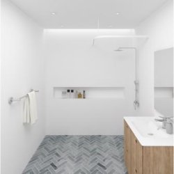 Badeforhngsstang vinkel, hjrne, hvid - Aquatrend