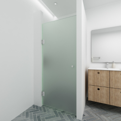 Brusedr i 8 mm frostet glas m. brstet rustfrit stl, p ml - Aquatrend