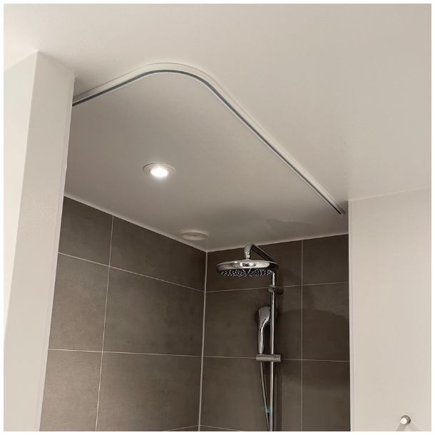 Badeforhngsstang til hjrne, vinkel , loftmonteret - Aquatrend