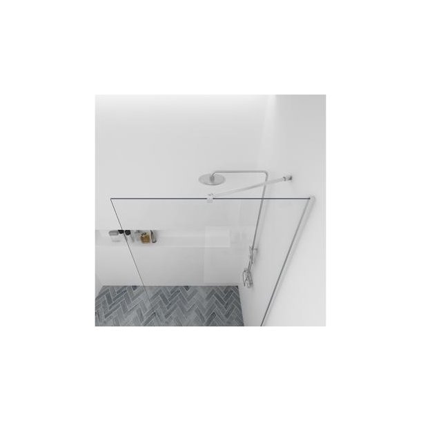 Skr glassttte til brusevg, mat krom - Aquatrend