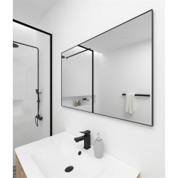 Spejl med sort ramme til badevrelse - ELEMENTS
