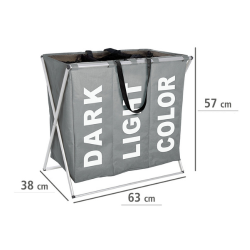 Trio vasketjsskurv m. sortering, gr, Wenko